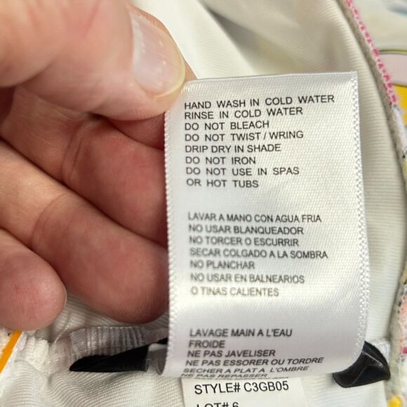 Carmen Marc Valvo Colorful Swirl Swim Skirt - Picture 10 of 12